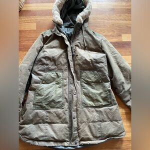 Filson olive green rugged parka snow jacket XL